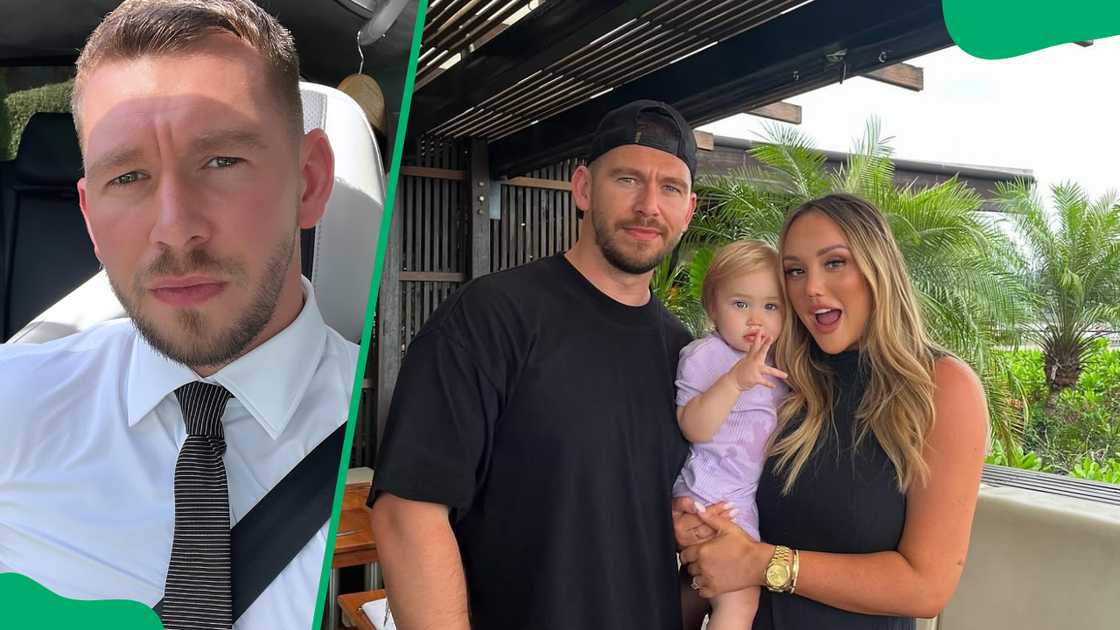 Jake Ankers (L). The businessman with his fiancée, Charlotte Crosby, and their daughter, Alba: Alba and Pixi Ankers (R)