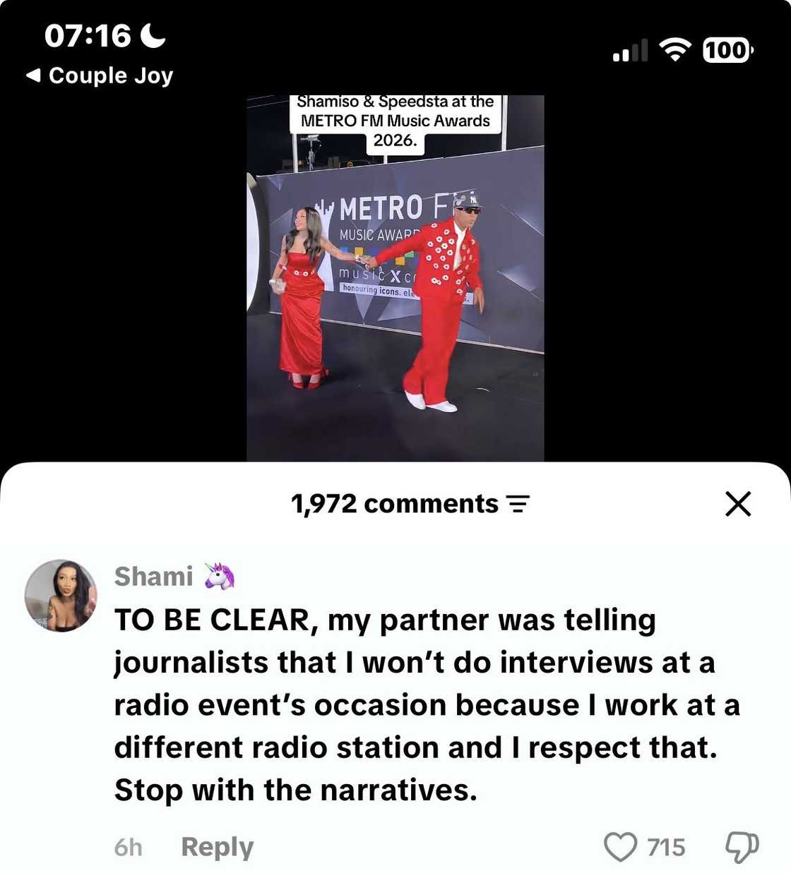 Shamiso Mosaka said her video with DJ Speedsta was taken out of context Shamiso Mosaka said her video with DJ Speedsta was taken out of context