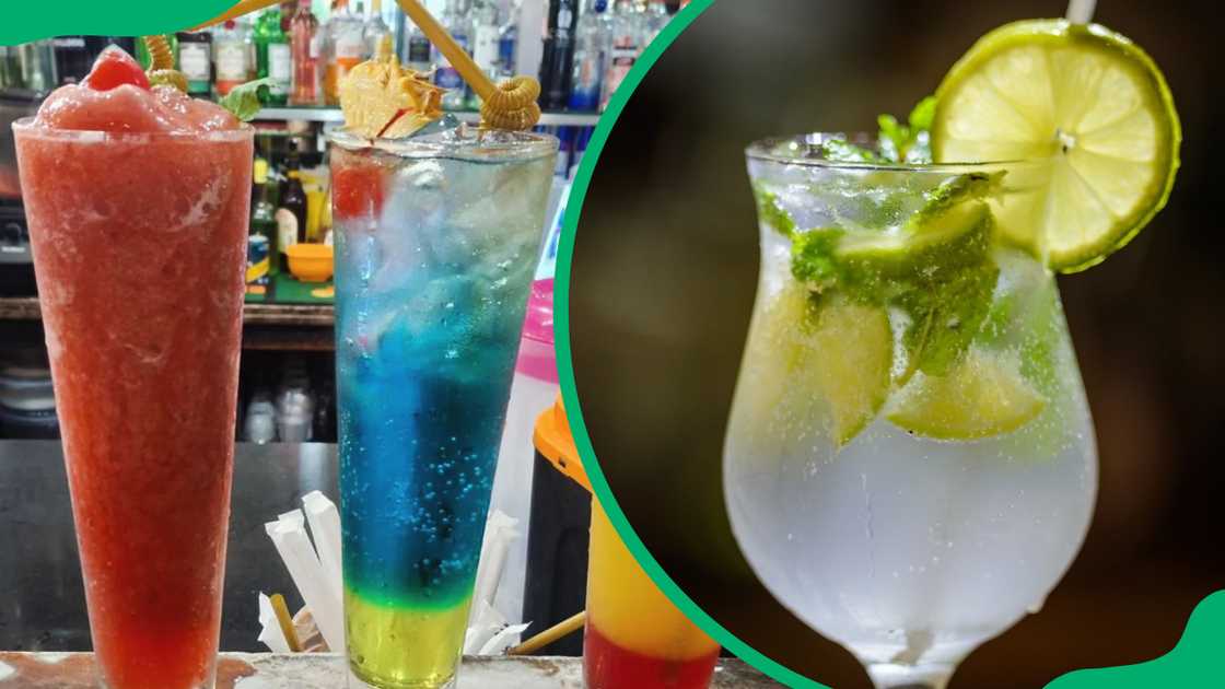 Cocktail menu options.