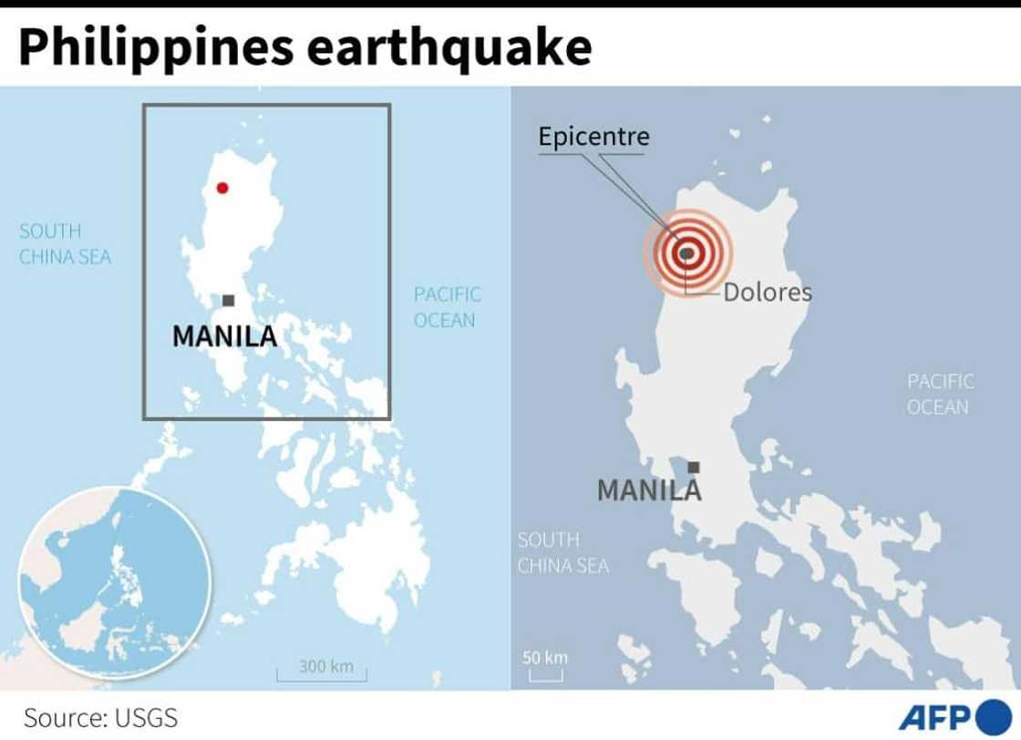 Officials say damage is expected from a magnitude 6.4 earthquake that struck the northern Philippines on October 25, 2022