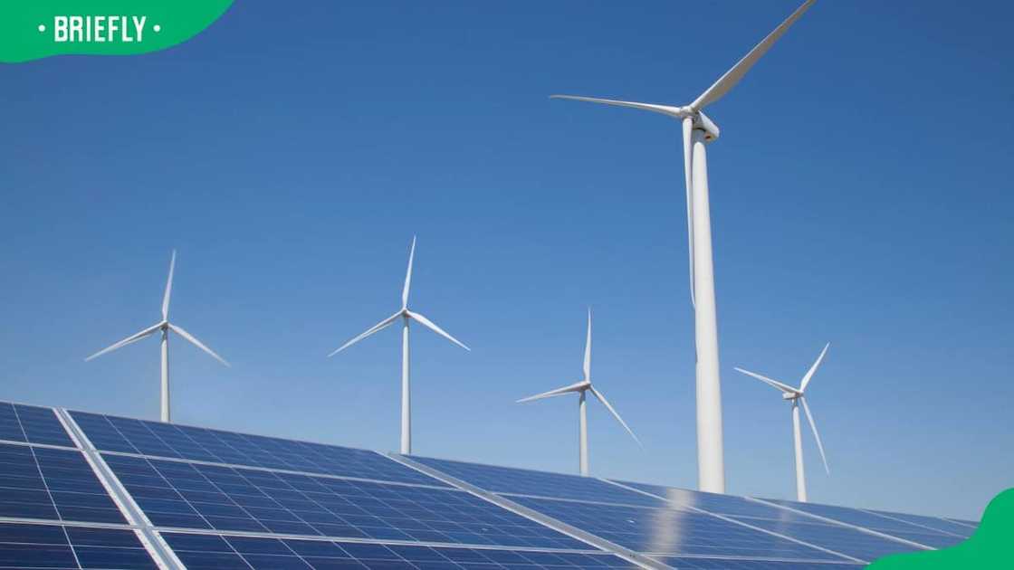 Solar panels and wind turbines Solar panels and wind turbines