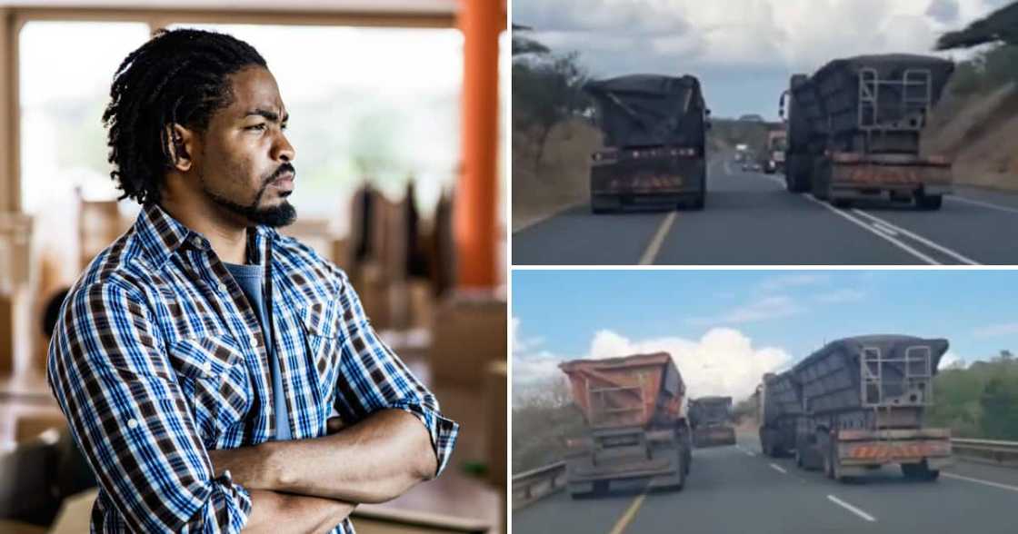 Trucks and an angry man Trucks and an angry man