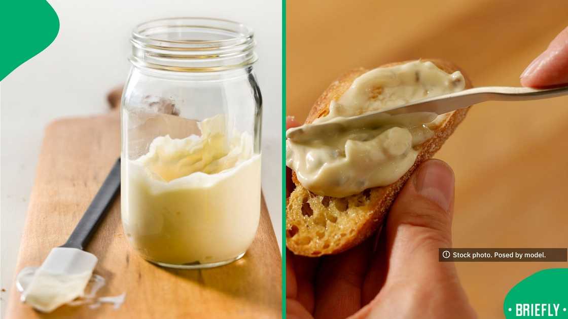 The image on the right captured mayonnaise being spread on bread