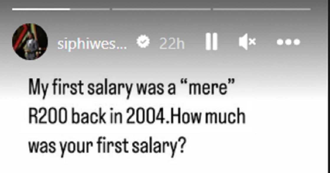 Tshabalala first salary Tshabalala first salary