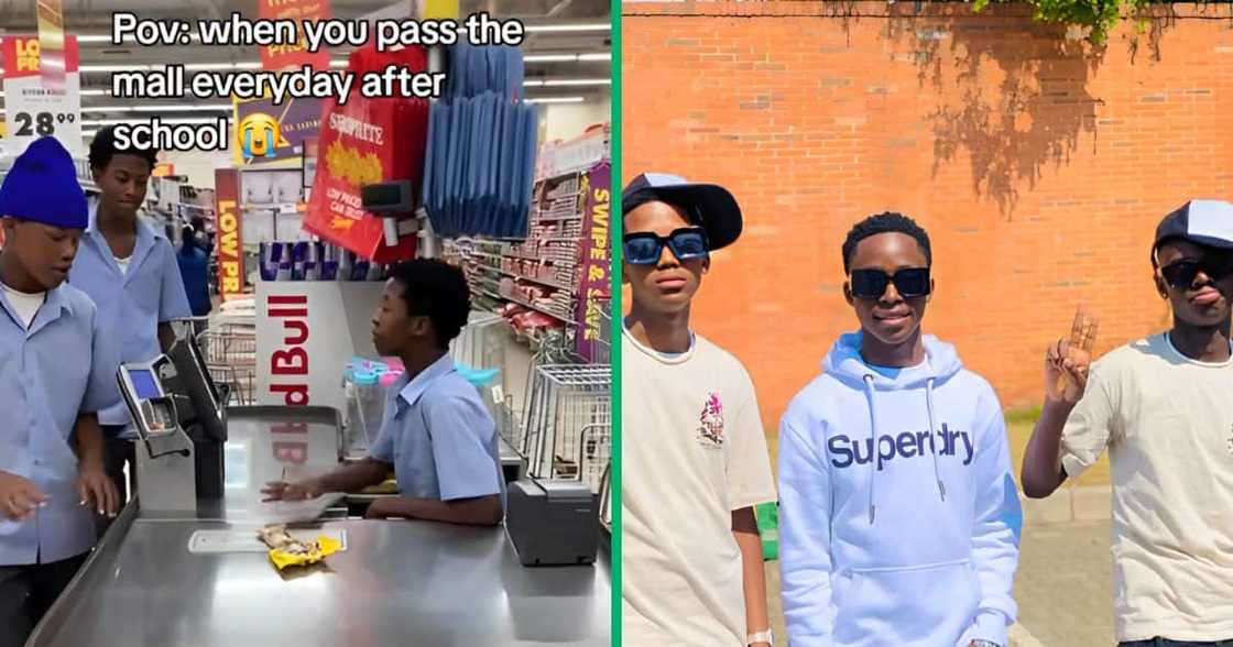 A TikTok video of three schoolboys in Pretoria who pretended to be cashiers and customers in a retail shop is going viral.