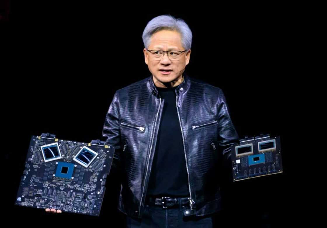 NVIDIA CEO Jensen Huang says chips powering artificial intelligence in datacenters have become systems containing tens of thousands if not hundrends of thousands of parts, many made in China