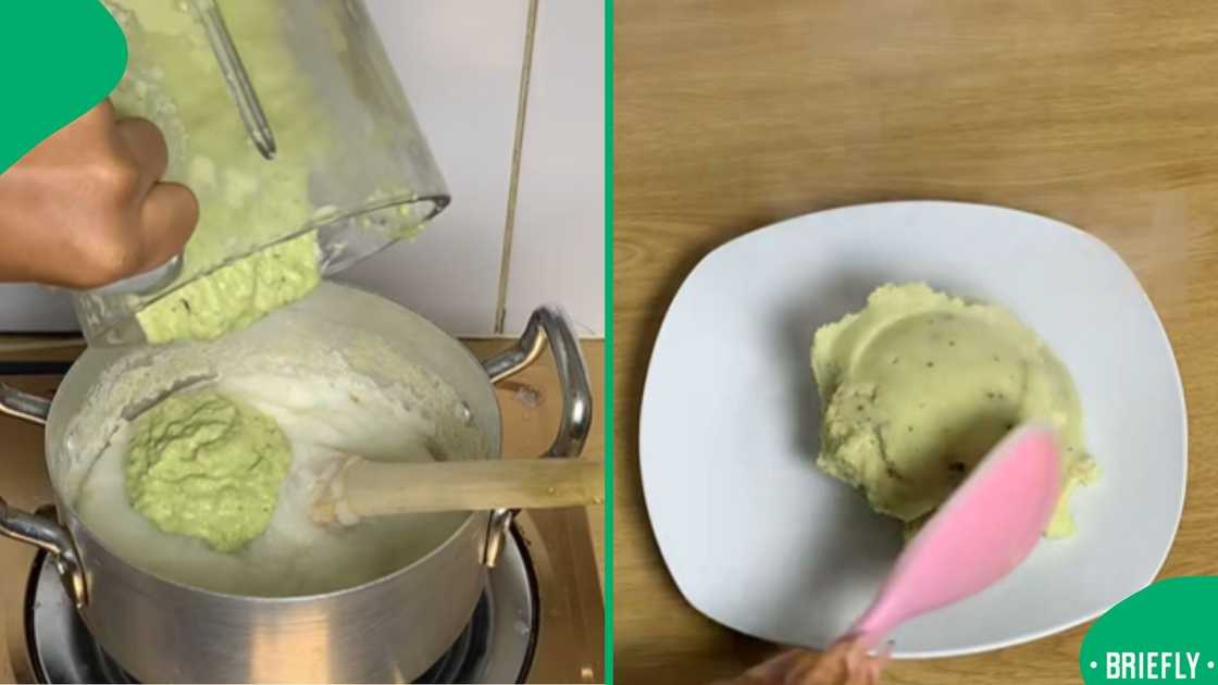 A content creator surprised followers by making pap served with avocado A content creator surprised followers by making pap served with avocado