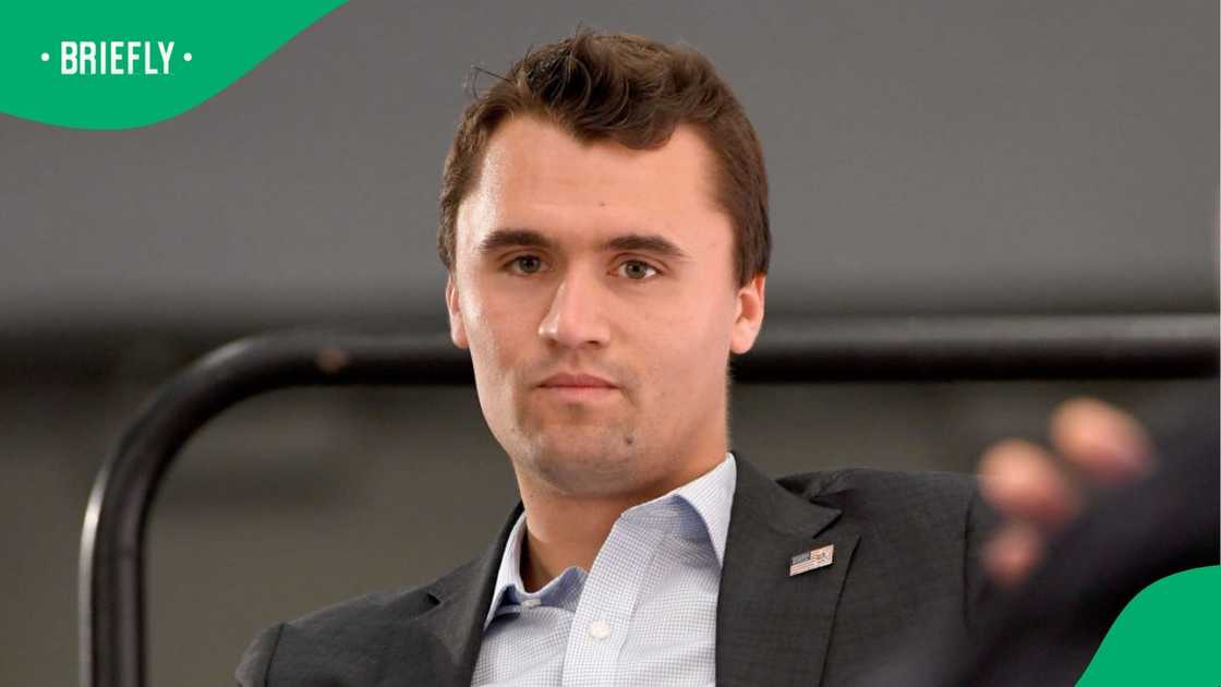 Charlie Kirk at a political event in America. Charlie Kirk at a political event in America.