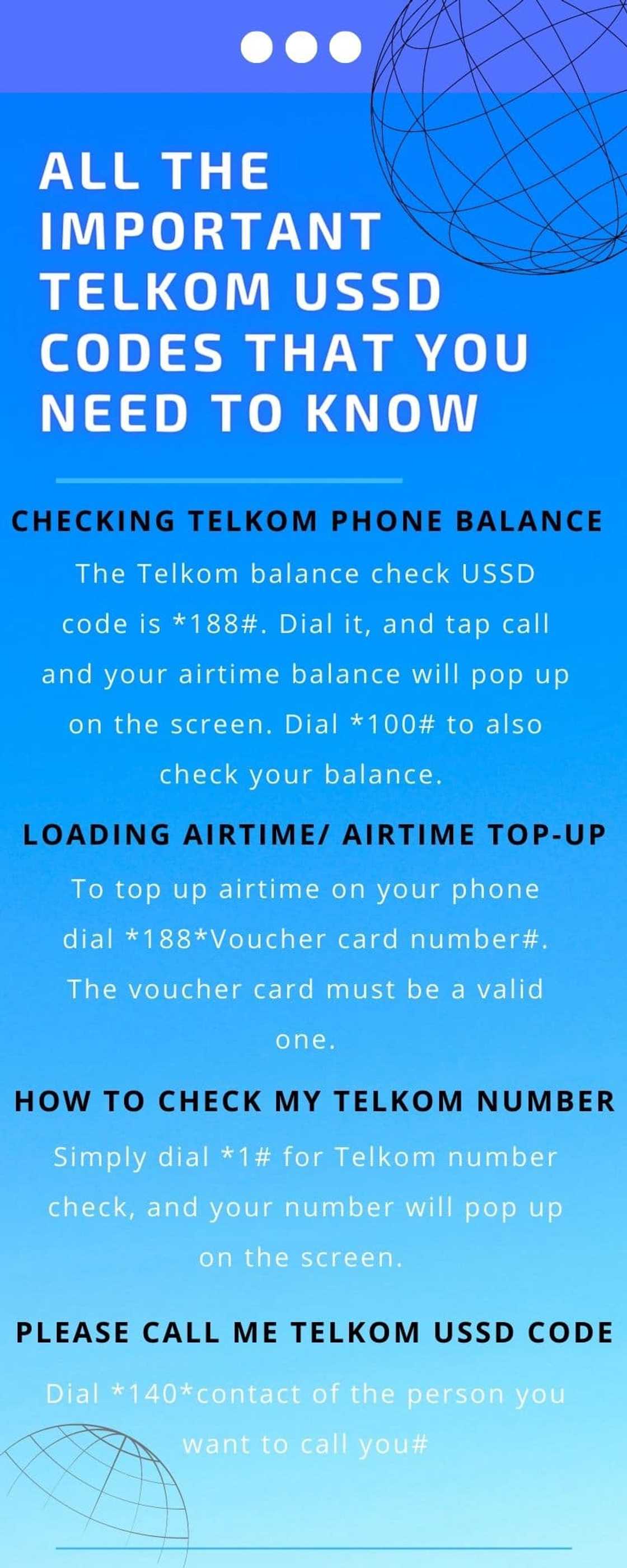 Telkom USSD codes you should know Telkom USSD codes you should know