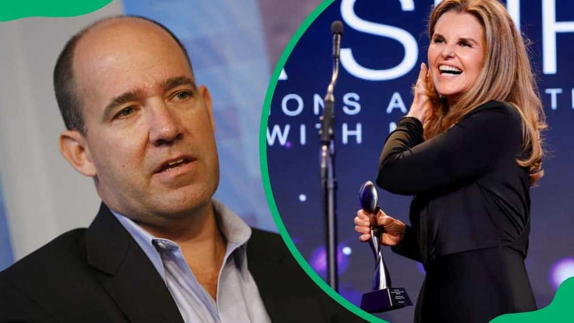 Matthew Dowd during the 2008 CNN's Media Conference For The Election of the President (L). Maria attending the 49th Annual Gracie Awards Gala in 2024 (R) Matthew Dowd during the 2008 CNN's Media Conference For The Election of the President (L). Maria attending the 49th Annual Gracie Awards Gala in 2024 (R)