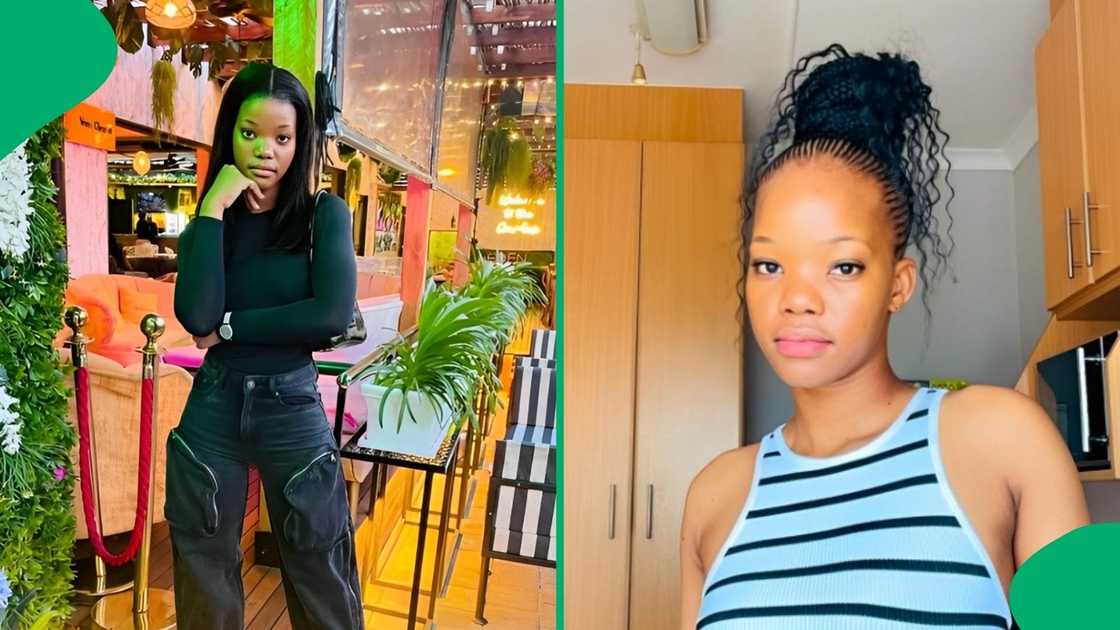 A woman showed off the outfit she got from Mr Price's kids' section. A woman showed off the outfit she got from Mr Price's kids' section.