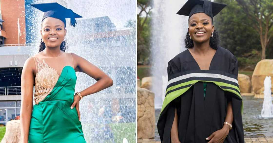 A lady who bagged her master's degree thanks those who helped her succeed