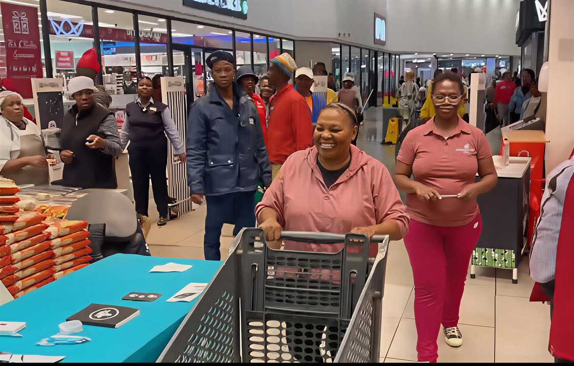 A woman’s incredible trolley dash challenge had South Africa cheering.