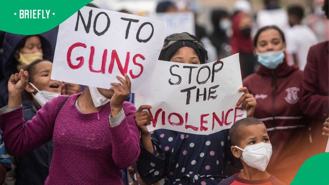 Cape Flats community members marched in 2022 to protest against violence in the area.