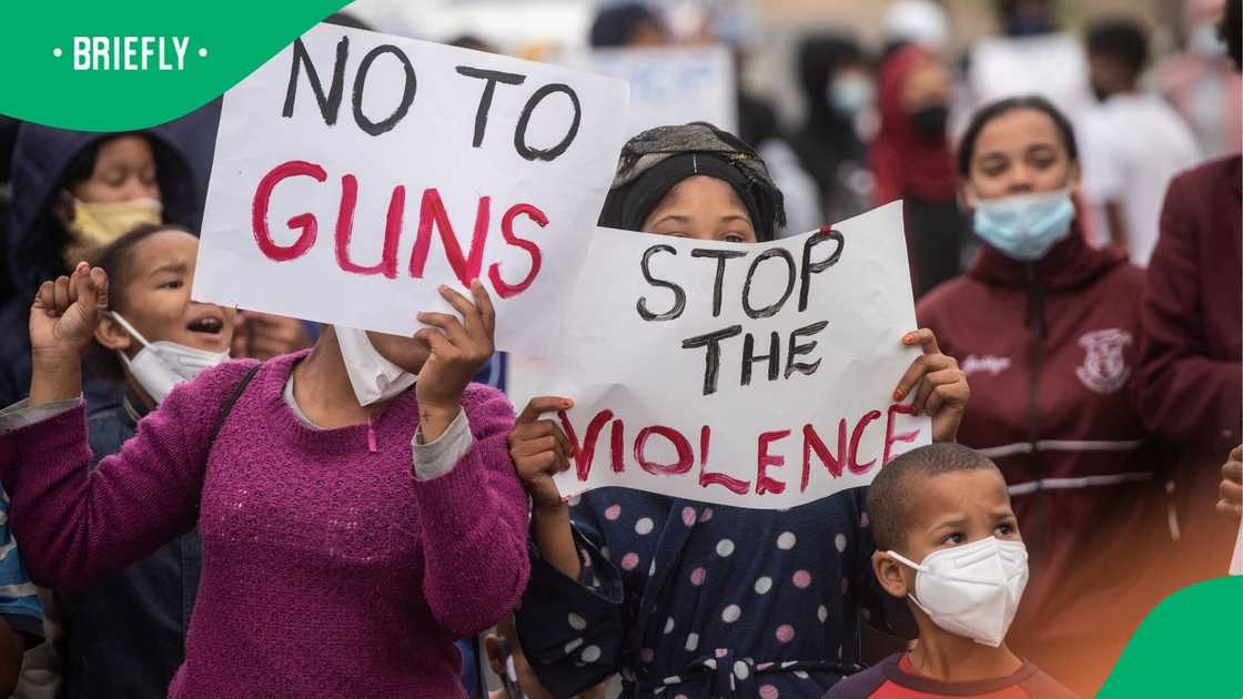 Cape Flats community members marched in 2022 to protest against violence in the area. Cape Flats community members marched in 2022 to protest against violence in the area.