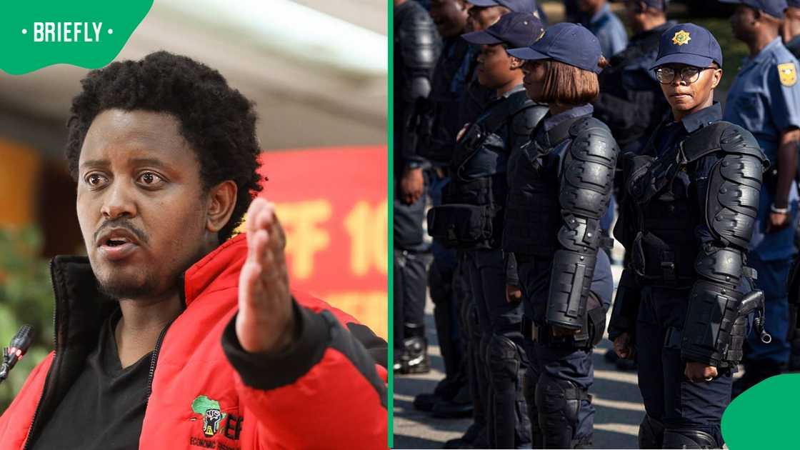 Economic Freedom Fighters National Spokesperson Sinawo Thambo criticised the South African Police Service in Parliament for refusing foreign nationals access to Parliament Village
