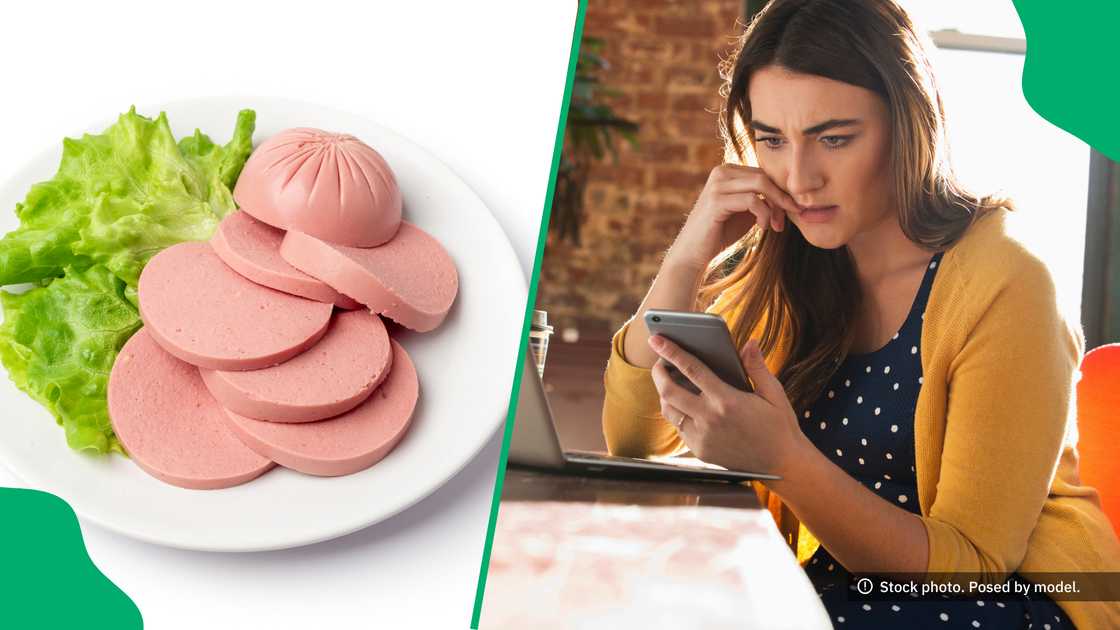 A woman sitting in a taxi was defended online by netizens after sneaking some bites of polony. A woman sitting in a taxi was defended online by netizens after sneaking some bites of polony.