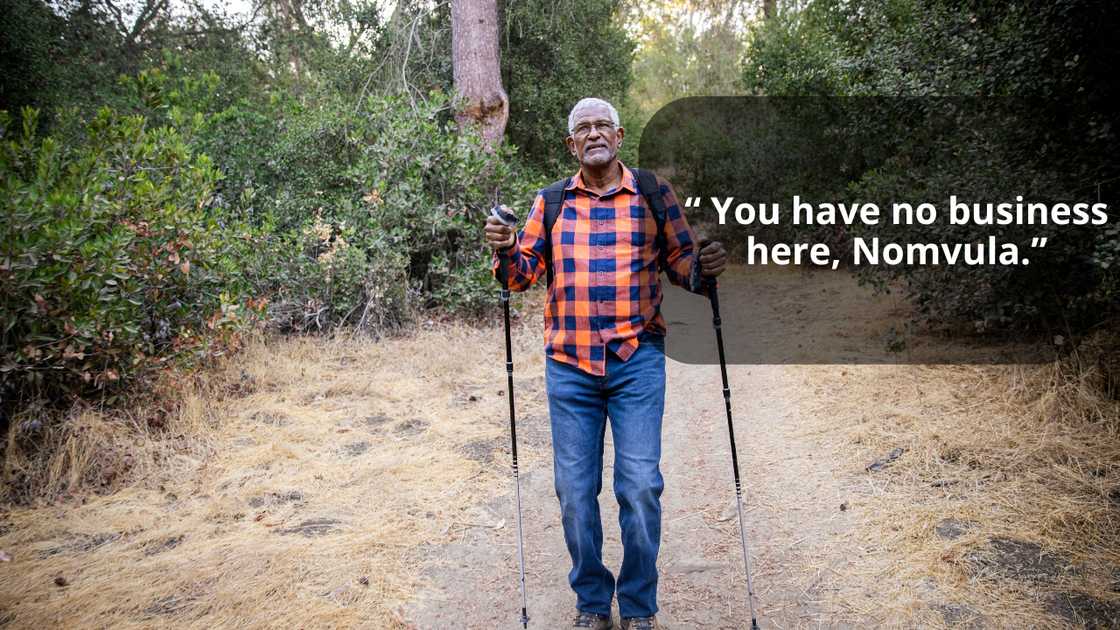 Man walking with sticks Man walking with sticks