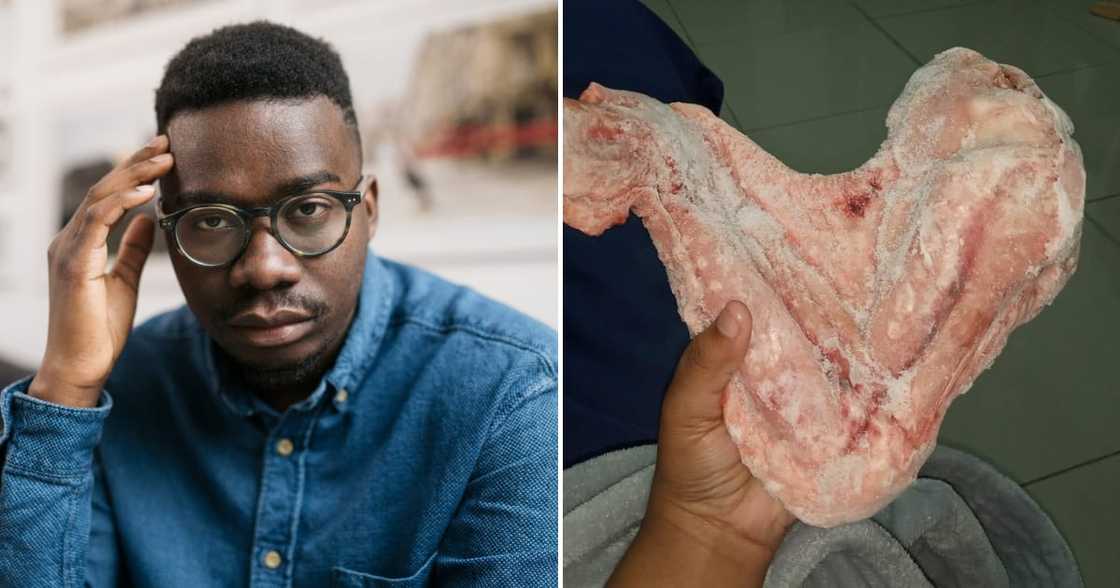 Confused man and wing Confused man and wing