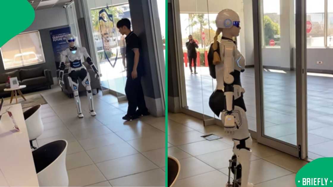 A clip from the dealership featured a humanoid robot moving around a Chery showroom with Magumba playing in the background A clip from the dealership featured a humanoid robot moving around a Chery showroom with Magumba playing in the background