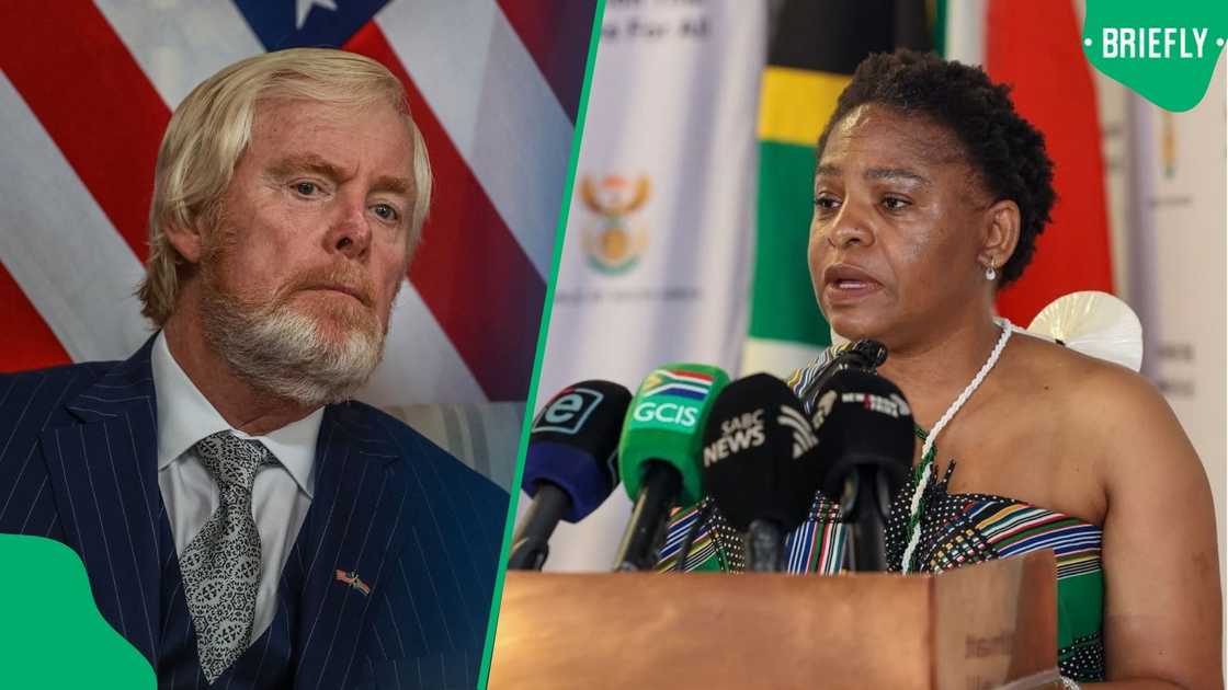 US Ambassador Leo Brent Bozell III and Minister in the Presidency, Khumbudzo Ntshavheni