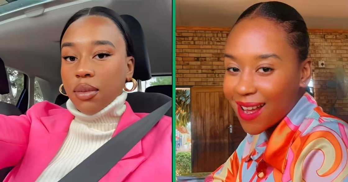 A TikTok video shows a woman unveiling her brand new car. A TikTok video shows a woman unveiling her brand new car.