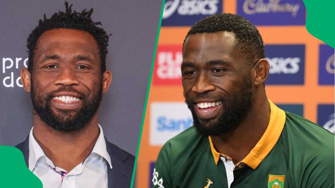 Siya Kolisi smiling at press conferences.