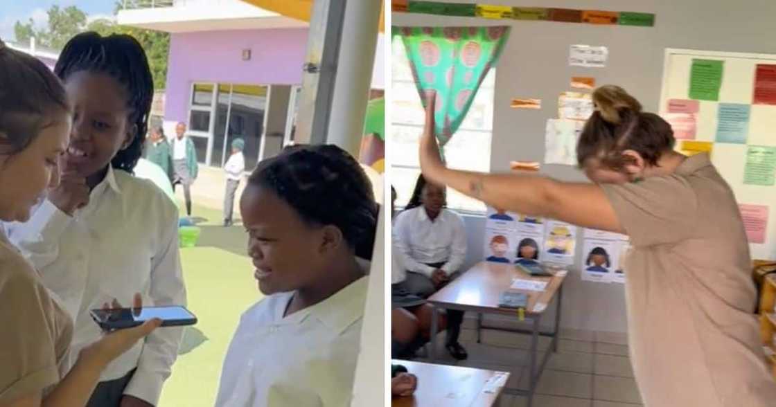 A Botswana teacher takes part in the viral dance challenge. A Botswana teacher takes part in the viral dance challenge.