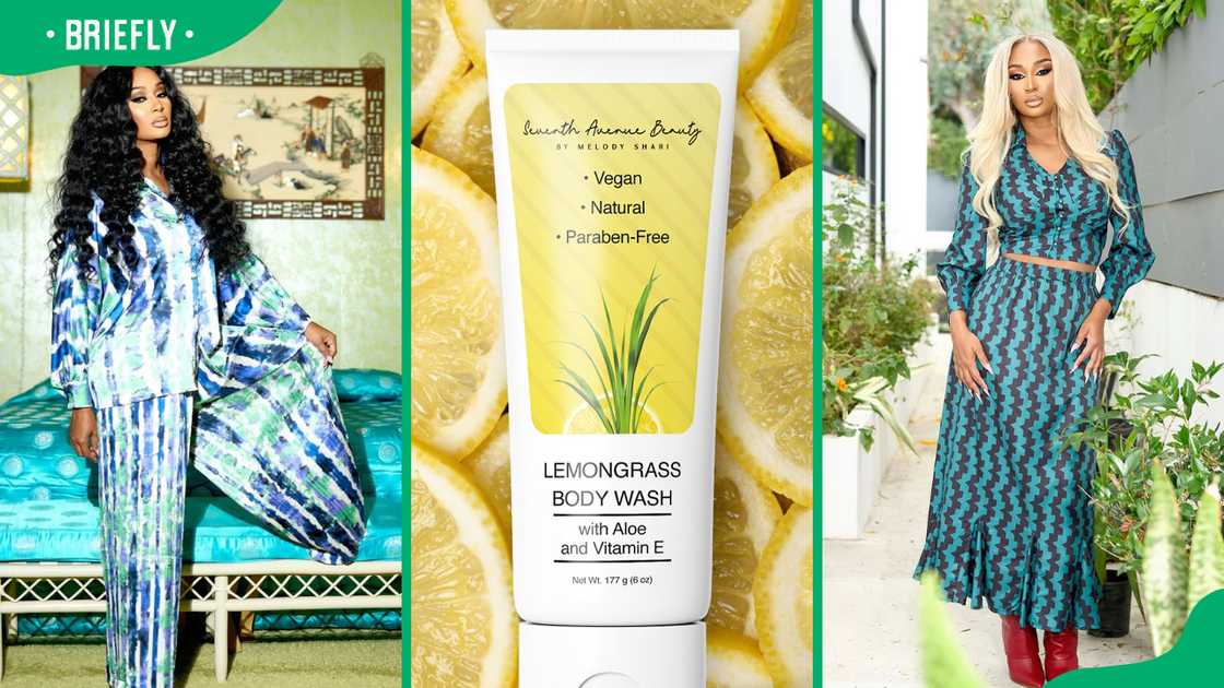 Melody Shari and a product from her skincare and beauty brand