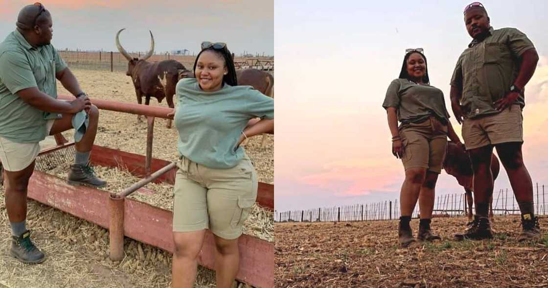 Farmers, farming, couple, khaki clothes, farming attire, viral images, trending Farmers, farming, couple, khaki clothes, farming attire, viral images, trending