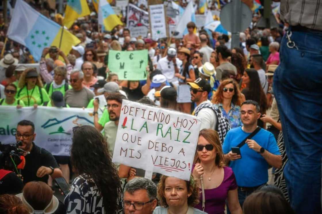 Tens of thousands of demonstrators marched across Spain's Canary Islands in April to demand changes to the model of mass tourism, which they say is overwhelming the Atlantic archipelago