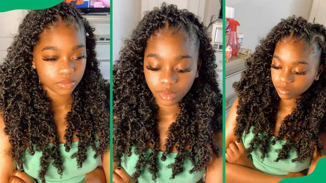 Messy shoulder-length butterfly locs Messy shoulder-length butterfly locs