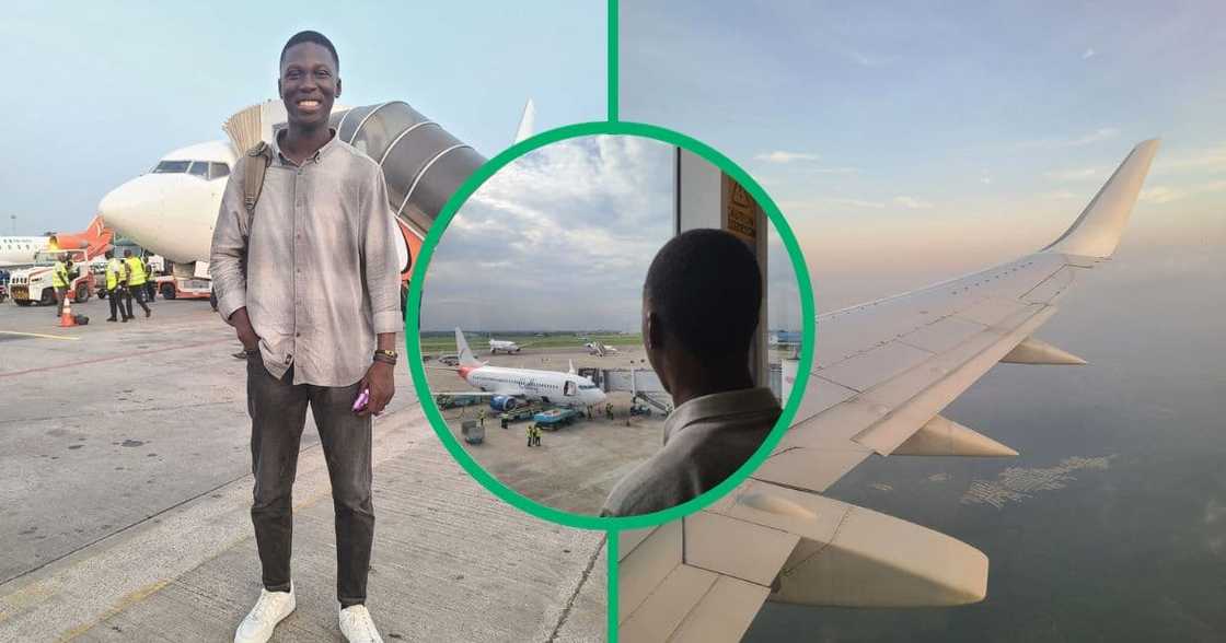 Nigerian man who flew for the first time.