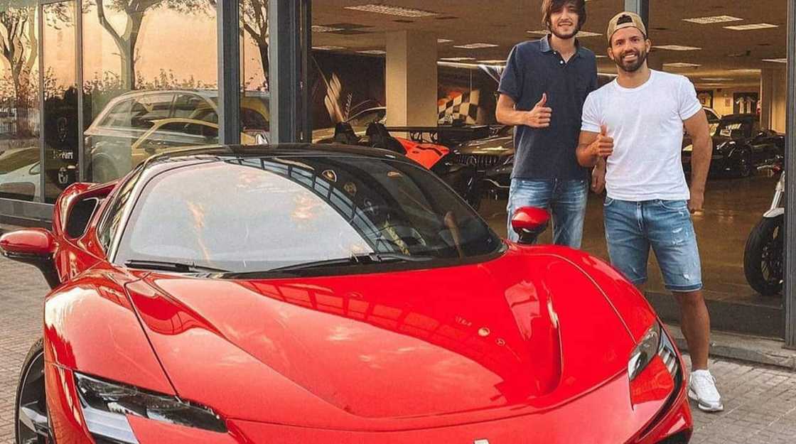 Barcelona Forward Sergio Aguero Splashes out N250m on Stunning New Electric Ferrari SF90 Stradale