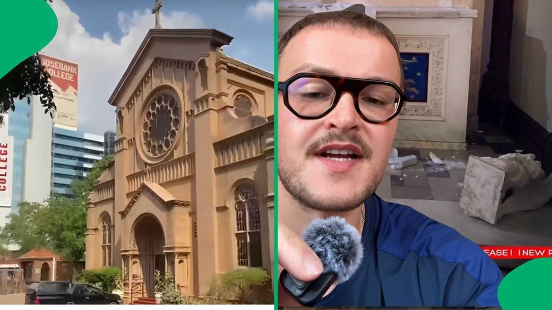 The man was caught by a CCTV camera entering the church, and then proceeding to the altar The man was caught by a CCTV camera entering the church, and then proceeding to the altar