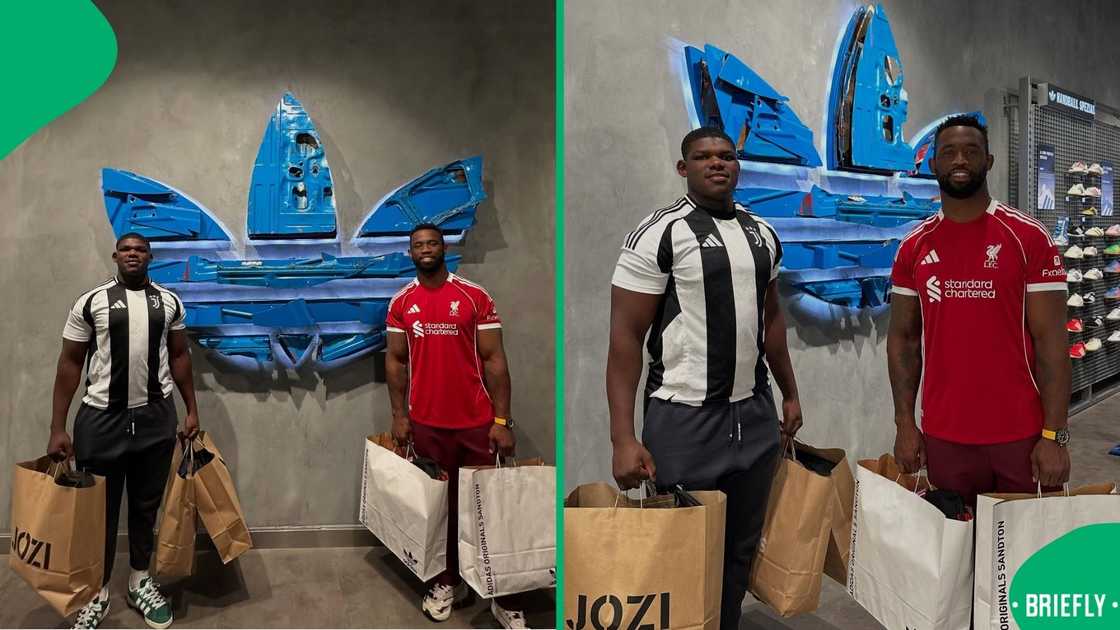Siya Kolisi and Bathobele Hlekani went shopping at Adidas.