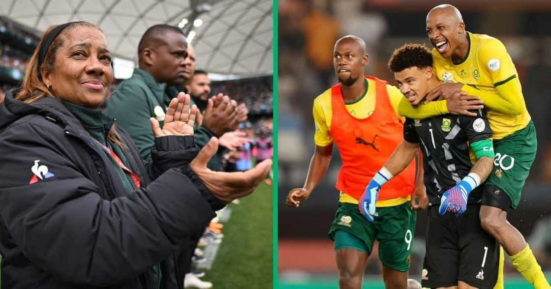 Desiree Ellis welcomed Bafana Bafana back at OR Tambo International Airport Desiree Ellis welcomed Bafana Bafana back at OR Tambo International Airport