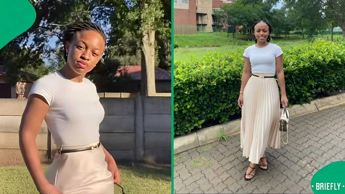 A lady showed off how she lost belly fat in a TikTok video.