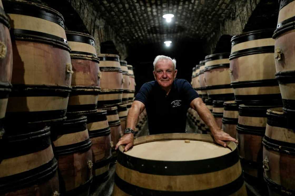 François Labet in the cellar of Château de La Tour in the Burgundy wine region