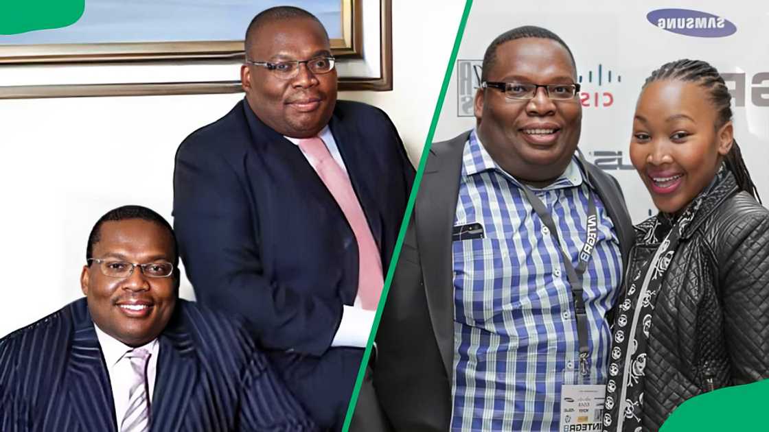 Benjamin Mophatlane with his twin brother, Isaac, and his wife, Mpumi Benjamin Mophatlane with his twin brother, Isaac, and his wife, Mpumi