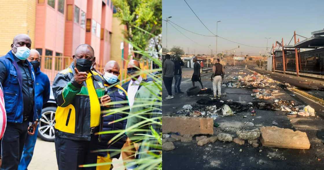 Ramaphosa, Soweto, service delivery protest, elections, ANC Ramaphosa, Soweto, service delivery protest, elections, ANC