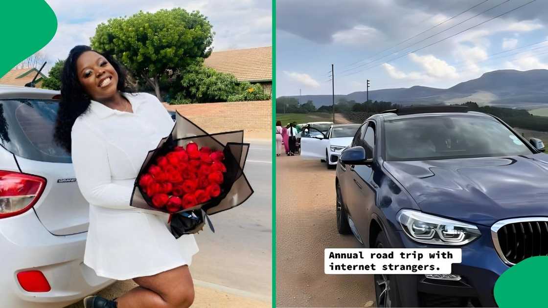A woman went on a road trip with people she met online. A woman went on a road trip with people she met online.