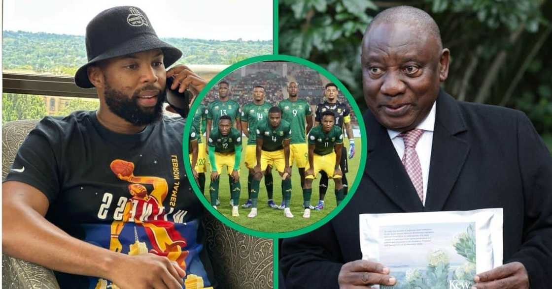 Sizwe Dhlomo joked about Cyril Ramaphosa and Bafana Bafana. Sizwe Dhlomo joked about Cyril Ramaphosa and Bafana Bafana.