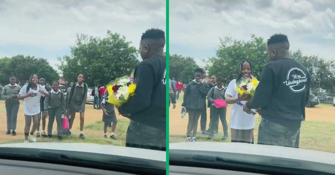 Dad surprised his daughter Dad surprised his daughter