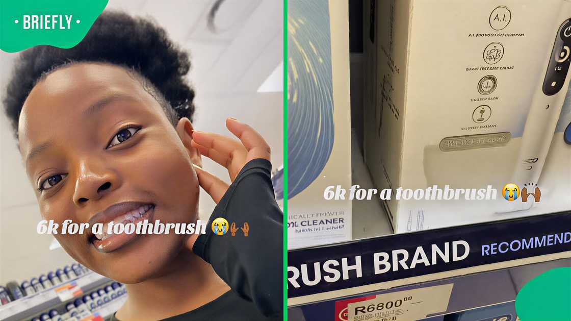 Woman reacts to an expensive toothbrush