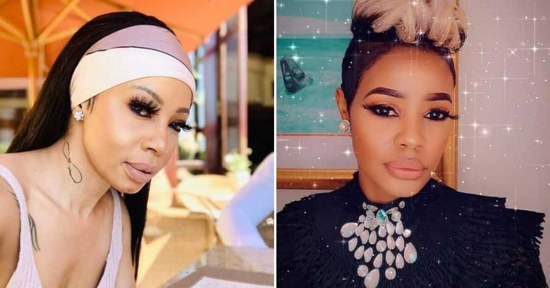 Kelly Khumalo and her sister Zandie Khumalo are singers Kelly Khumalo and her sister Zandie Khumalo are singers