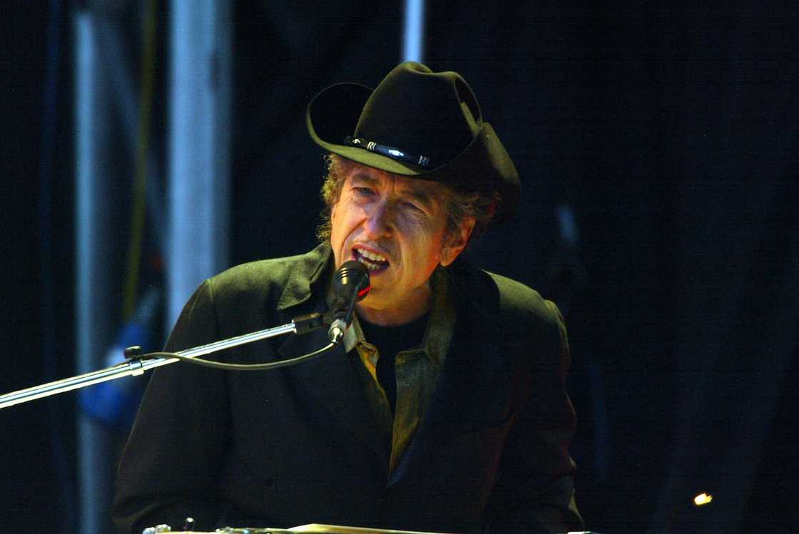 Bob Dylan performs on stage at The Fleadh Bob Dylan performs on stage at The Fleadh