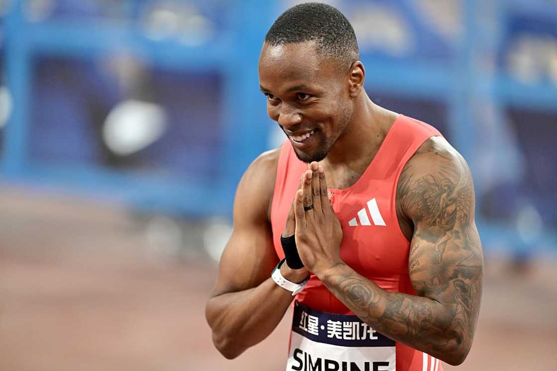 Akani Simbine at the 2025 Xiamen Diamond League Akani Simbine at the 2025 Xiamen Diamond League
