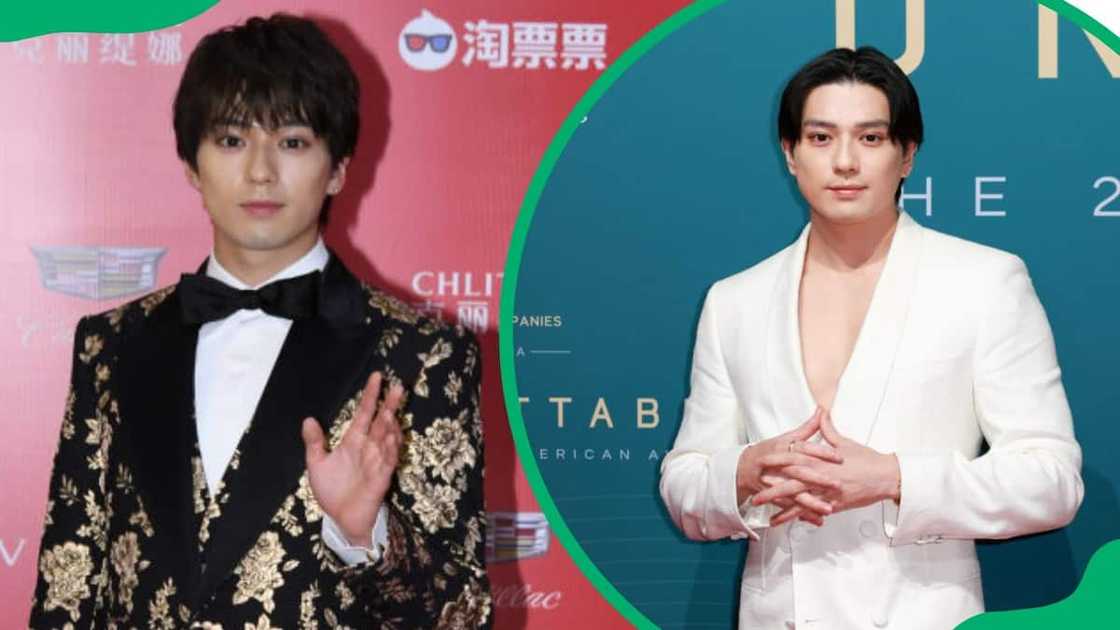 Mackenyu Maeda during the Shanghai International Film Festival in 2018 (L). The actor attending the Unforgettable Gala in 2023 (R)