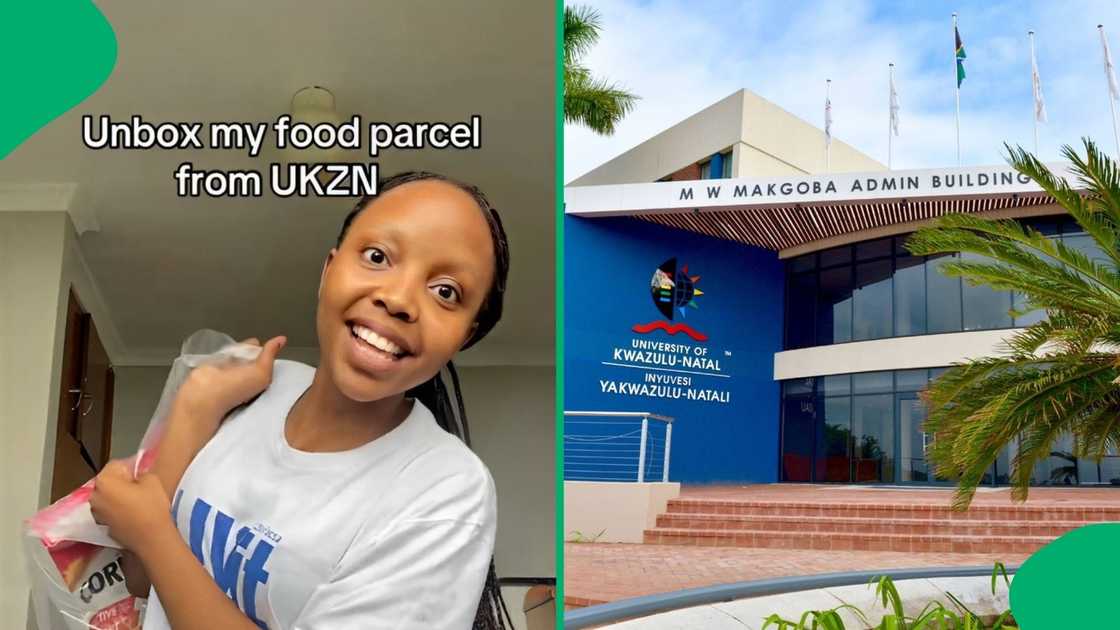 UKZN student shares haul of free food parcel from university UKZN student shares haul of free food parcel from university